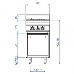 ABM5 2 FEUX 9KW PLACARD OUVERT