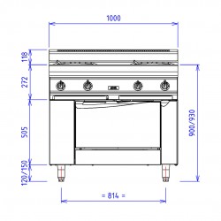 ABM2 4 FEUX 9KW FOUR GAZ