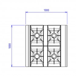 ABM2CT - 4 FEUX NUS DESSOUS PLACARD FERME