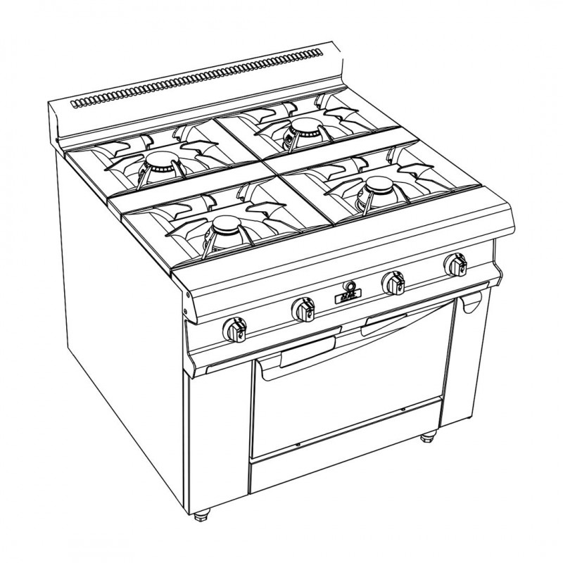 ABM2CT 4 FEUX NUS 6+8kW FOUR GAZ