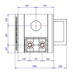 CAPIC - 2 FEUX 9K GCH - ABM1 + PC FOUR GAZ