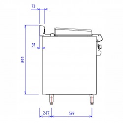 CAPIC - ABM9I INOX LISSE GAZ - PLAQUE 400X550 PLACARD OUVERT