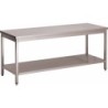 TABLE INOX 304 DEMONTABLE CENTRALE AVEC ETAGERE PIEDS CARRES L 2 000 P 700 H 850