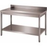 TABLE ADOSSEE DEMONTABLE INOX, ET.BASSE, PIEDS RONDS L 1 800 P 700 H 850
