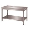 TABLE CENTRALE DEMONTABLE INOX 304, ET.BASSE, PIEDS RONDS L 2 000 P 600 H 850