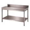 TABLE ADOSSEE DEMONTABLE INOX 304, ET.BASSE, PIEDS RONDS L 1 800 P 700 H 850