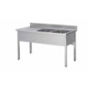 PLONGE INOX SOUDEE 2 BACS 400 X 500 X 250 MM EGOUTTOIR A GAUCHE
