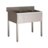 PLONGE INOX SOUDEE 2 BACS 500 X 400 X 250 MM SANS EGOUTTOIR