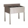 PLONGE INOX 304 DEMONTABLE 2 BACS 500 X 500 X 300 MM PIEDS CARRES SANS EGOUTTOIR