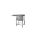 PLONGE INOX 304 SOUDEE ENCASTREMENT LV BAC DROITE 1 BAC 400 X 500 X 250 EGOUTTOIR A GAUCHE AVEC ETAGERE