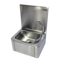 LAVE-MAINS INOX ADOSSE AVEC PANNEAU BASCULANT