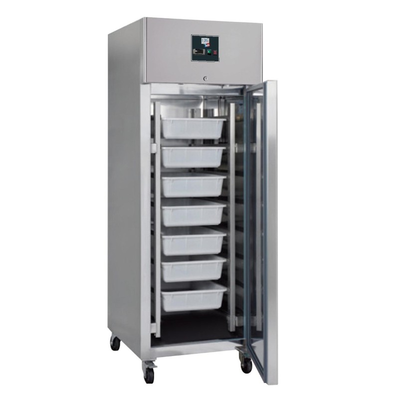 ARMOIRE REFRIGEREE INOX, -5/+5°C, FROID STATIQUE, 7 BACS 600X400X90MM + 7 GRILLES