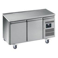 DESSERTE REFRIGEREE INOX CENTRALE -18/-22°C,   2 P. GN1/1, SUR ROULETTES Ø 100 MM, L 1360 P 700 H 850