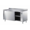 MEUBLE ETUVE INOX 304 ADOSSE, PORTES COULISSANTES DOUBLEES, ETAGERE INTERMEDIAIRE, L 2 000 P 700 H 850