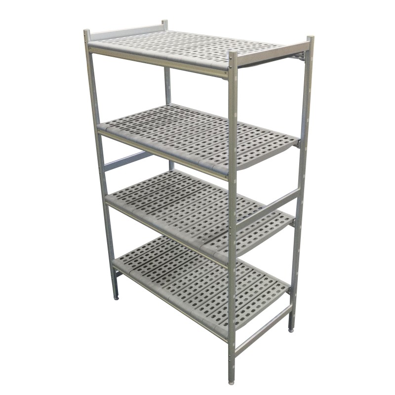 RAYONNAGE LINEAIRE ALU 5752X373 H.1700 5 NIV. POLY, L 5 752 - P 373 - H 1 700