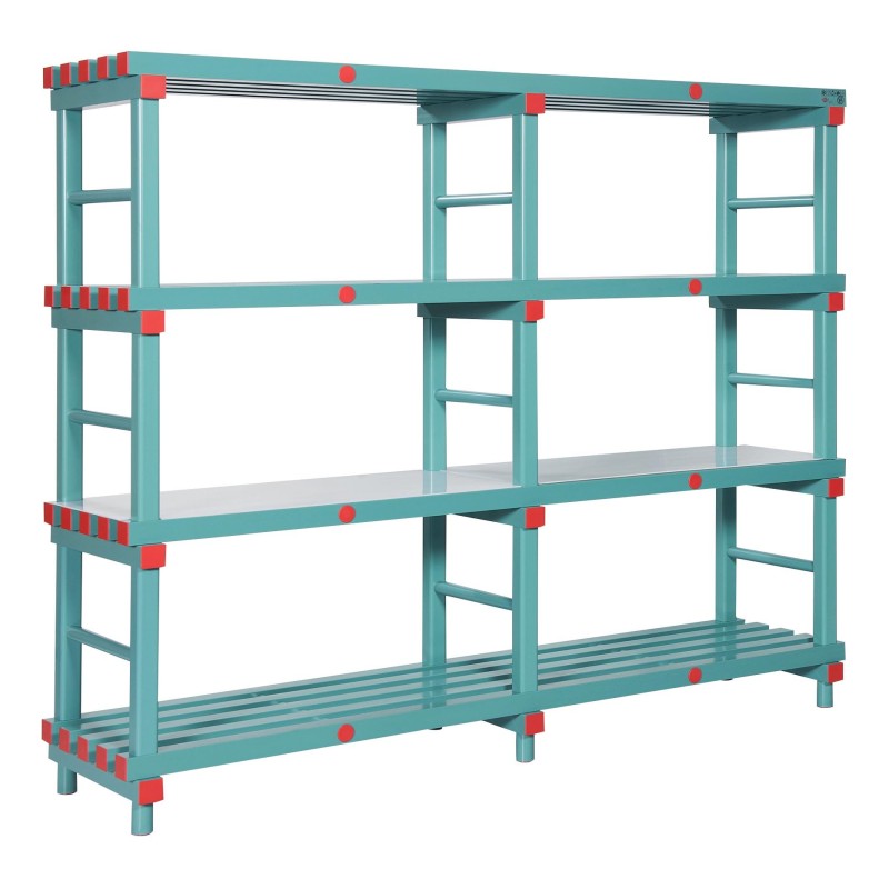 RAYONNAGE PLASTIQUE CHARGE LOURDE, 5 NIV, PROFONDEUR 400, L 1 200 - P 400 - H 2 170