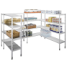 RAYONNAGE ALU CHARGE LOURDE, 5 NIV, POLY, LARGEUR 50,  L 1 609  - P 630  - H 2 055