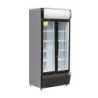 VITRINE A BOISSONS +1/+10°C,  2 PORTES BATTANTES VITREES, AVEC CLE, 4 ETAGERES