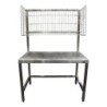 TABLE DE MISE SOUS BARQUETTES, DESSUS INOX  L 1400 P 700 H 1800